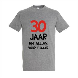 Verjaardagscadeau T-shirt ""30 jaar en alles voor elkaar"" - Vier in Stijl! 30 jaar verjaardag - T-shirt Grey - Maat M