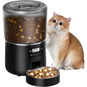 Cat Feeder 4L Pet Feeder - Up to 9 Servings/4 Meals a Day - Anti Clog and Dual Power Supply - Food Dispenser