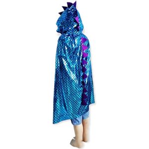 Draken cape - Verkleedpak - Dino - Draak - Halloween - Blauw - Unisex