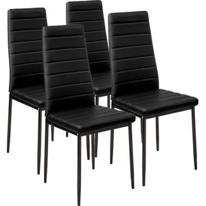 tectake® - 4 stuks eetkamerstoel , zwart , eetkamerstoelen 401843