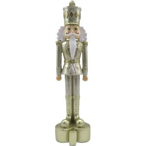 HAES DECO - Kerst Notenkraker - Kleur Goudkleurig - Formaat 6x6x24 cm - Materiaal Polyresin - Notenkraker Figuur - Notenkraker Soldaat - Kerstfiguur - Kerstdecoratie