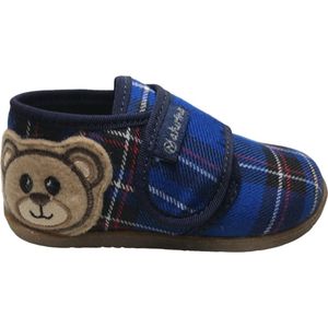 Naturino - Cocker - Mt 26 - velcro beer canvas ruitjes pantoffel- Blauw