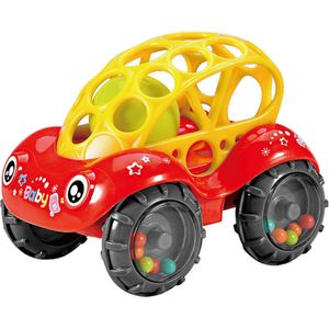 Speelgoed Auto - Oball - Speelgoedvoertuig - Baby Rammelaar - Baby Auto Rammelaar - Rammelaar - Ontwikkeling en Educatief Speelgoed - Speelgoed 3 Jaar - Kraamcadeau - Baby Speelgoed |  Rood