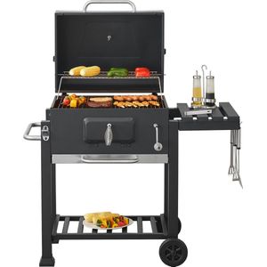 Houtskool BBQ Arnad met deksel 105x114x47,5 cm zwart casa.pro