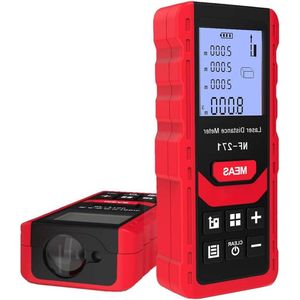 Laser Afstandsmeter 50M/165ft Stille Laser Afstandsmeter - M/in/Ft Eenheid Schakelen - Verlicht LCD Display - Afstand Meting - Pythagorean Oppervlakte en Volume