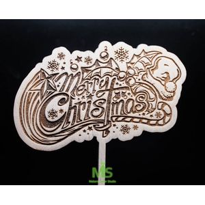 Taart Decoratie / Merry Christmas taarttopper/ Taarttopper / vrolijk kerst / Happy Birthday Decoratie /Taart Topper Feestje/ Traktatie /Cake Topper/ gepersonaliseerde taart topper/ houten taart topper/ Merry Christmas