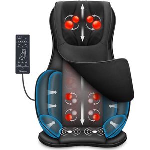Snailax Shiatsu Massagestoelkussen - Massagestoel - Massage stoel - Massage stoel shiatsu - Massagekussen - Massage kussen nek en rug - Massagekussen shiatsu - Massage apparaat - Massage kussen - Nekmassage apparaat - Rugmassage apparaten - Warmte