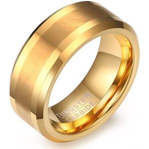 Wolfraam Ring Heren Goud kleurig - Zeer Zwaar - Tungsten Carbide Ringen Heren Dames - Cadeau voor Man - Mannen Cadeautjes