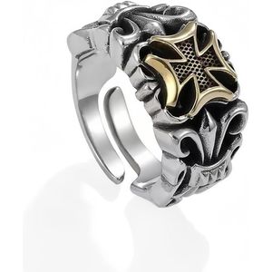 Gekruiste ringen Uncharted vintage eenvoudig modieus sieraad cadeau voor heren - Gothic vintage cadeau voor echtgenoot of vader