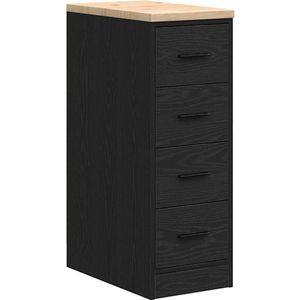 vidaXL - Garagekast - 30x51x85 - cm - massief - grenenhout - zwart