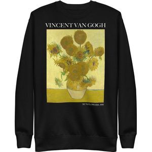 Vincent van Gogh 'Zonnebloemen' (""Sunflowers"") Beroemd Schilderij Sweatshirt | Unisex Premium Sweatshirt | Zwart | L
