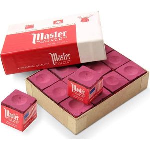 Master Biljart Krijt Rood Premium Quality - 12 stuks - Keu krijt - Pool krijt - Biljart Accessoires
