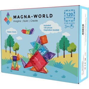 Magna-World® Classic 120 stuks - Magnetisch speelgoed - Magnetische bouwstenen - Montessori speelgoed - STEM speelgoed - Magnetic Tiles - Compatibel met de grote merken