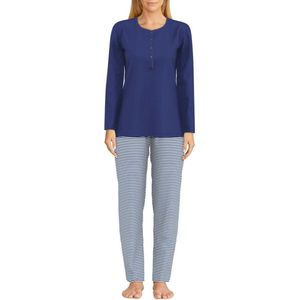 Götzburg Pyjama lange broek - Blau-dunkel-ringel - maat 40 (40) - Dames Volwassenen - 100% katoen- 250167-4009-632-40