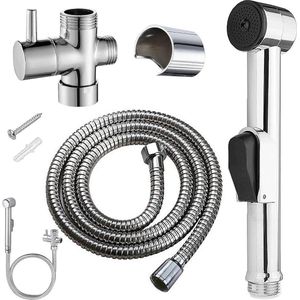 Handdoucheset met kraan omschakelventiel - hoogwaardige roestvrijstalen handdouche - doucheslang 150 cm - wastafel en keuken - bidet senseco