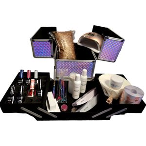 Professionele Manicure Starter Set voor gelnagels/gellak XXL all-in Koffer, UV/LED lamp + handleiding