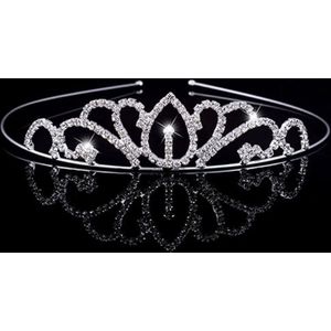 Fiory Tiara | Tiara met strass steentjes| Kroontje| prinsessen| Diadeem| Haarsieraad met steentjes| volwassenen en kinderen| blad boog