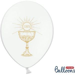 50 Ballonnen 30cm, IHS, Pastel Pure wit (1 zakje met 50 stuks)