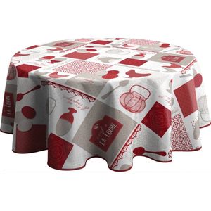 Tafelkleed anti-vlek Poules rond 160 cm Tafellaken - Decoratieve Tafel Accessoires - Woonkamer Decoratie - Bonne et Plus®