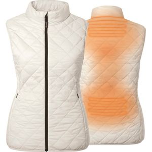 Verwarmde mouwloze vest - Slim Fit Voor Vrouwen - Rapid battery technologie - taupe