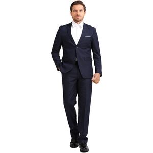 Allthemen Heren 2-Piece Slim Fit Pak - Tweeknoops zakelijk Pak - 3XL