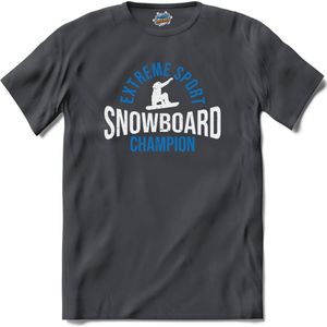 Snowboard Champion | Snowboarden - Bier - Winter sport - T-Shirt - Unisex - Mouse Grey - Maat S