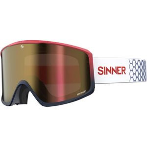 Sinner Sin Valley Unisex Skibril - Rood/Blauw frame - Rode lens + Oranje lens