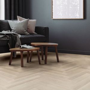 PVC vinyl vloerbedekking 5-delige set van 20 planken 4,2mm voor 1,56m² met kliksysteem visgraat licht eiken ML design