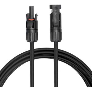 6 mm² - 5 meter - Zwart - MC4 verlengkabel - Zonnepaneel kabel - Solar kabel - MC4 mannelijk naar MC4 vrouwelijk