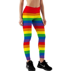 Yucka festival legging met regenboog print - Leggings met print - Dames - Meisjes - Maat S-M