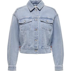 Only Jas Onlmalibu Ls Deco Dnm Jacket Bj639 15315373 Light Blue Denim Dames Maat - L