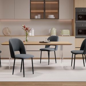 Goodivery ® Comfortabele en Stijlvolle Grijze Eetkamerstoelen Set van 2 voor Moderne Interieurs