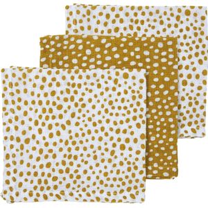 Meyco Baby Cheetah monddoekjes - 3-pack - hydrofiel - honey gold - 30x30cm