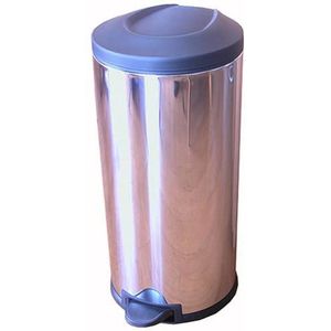 Simplehuman - Prullenbak Rond Color Top 30 liter - Zwart - Roestvast Staal