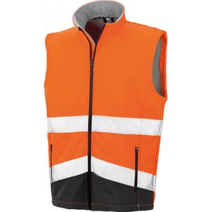 Result High-viz softshell jacket R451X - Fluorescent Orange / Black - XL