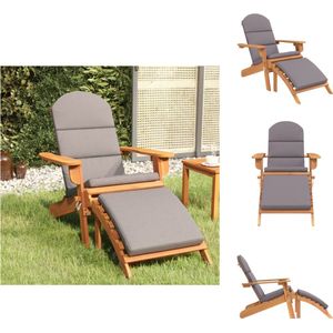 vidaXL Adirondack Stoel - Adirondack Stoelen - Tuinstoel - Buitenstoel - Tuinstoel Adirondack met voetensteun massief acaciahout