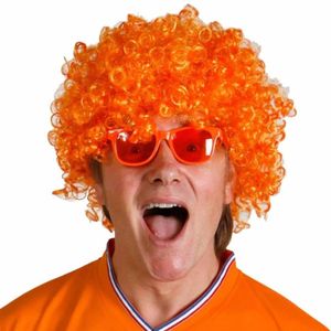 Oranje Pruik Afro - Oranjefeest - Koningsdag - EK/WK Voetbal