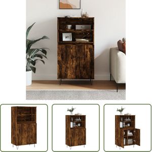 The Living Store Industriële Hoge Kast - 60 x 36 x 110 cm - Gerookt Eiken