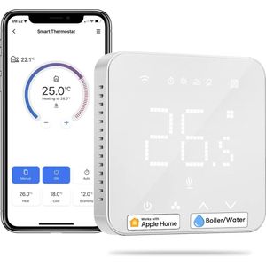 Timé - Slimme Thermostaat - Thermostaat voor CV - Touchscreen - WiFi - Voor Mobiel