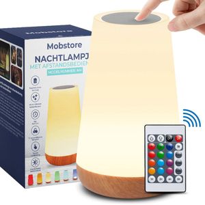 Oplaadbaar nachtlampje kinderen - Afstandsbediening - 16+ kleuren - Tijdfunctie - Wake-up Light - Sfeerlamp - Camping lamp - Leeslamp - Tafellamp slaapkamer - Nachtlampje volwassenen - Touch bediening- 15CM - Dimbaar - Draadloos - Nachtlampje baby