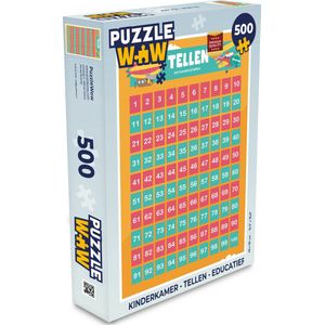 Puzzel Kinderkamer - Tellen - Educatief - Jongens - Meisjes - Kinderen - Oranje - Kids - Legpuzzel - Puzzel 500 stukjes