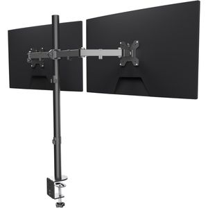 Dubbele Monitorarm voor 2 Schermen tot 27 Inch - Hoogte- en Hoekverstelbaar