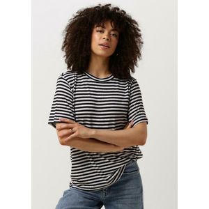 My Essential Wardrobe Lisamw Striped Tee Tops & T-shirts Dames - Shirt - Zwart - Maat L