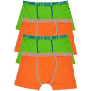 4 Bamboe Boxershorts voor Jongens | Groen | Oranje | Maat 116/122 | Duurzaam | Zacht | Ademend