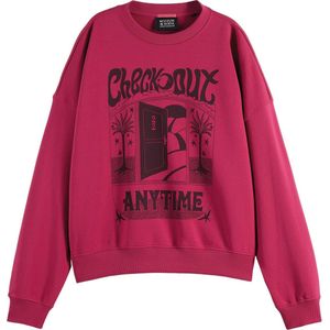 Scotch & Soda BOYFRIEND FIT SWEATSHIRT WITH FRONT ARTWORK Dames Trui - Maat XL