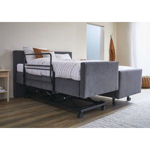 Boxspring Comfort met hoog-laag- & anti-trendelenburg functie incl. luxe Fusion Hypnose matras, boxspring voor zorg aan huis, elektrisch verstelbare zorgboxspring, 90 x 210 cm, antraciet