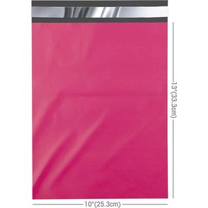 100 stuks - roze webshop kleding verzendzakken - 25.5 x 33.1 cm poly mailers groot, verzendzakken enveloppen postzakken voor verpakking coax kledingzakken zelfklevend kleding gripzak post