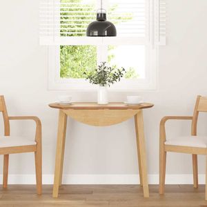 vidaXL - Eettafel - massief - hout - naturel - rubber