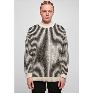 Urban Classics - Oversized Two Tone Sweater/trui - M - Gebroken wit/Zwart