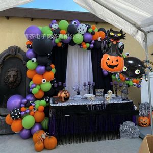 Halloween Thema Verjaardag Trek Vlag Baby Verjaardagstaart Ballonnen Kaartenset